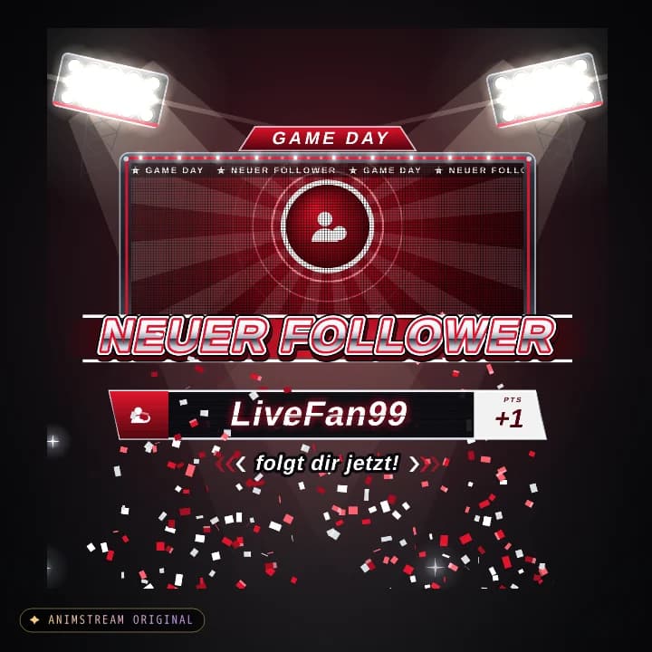 Neuer Follower Alert – Game Day Home · Rot-Weiß
