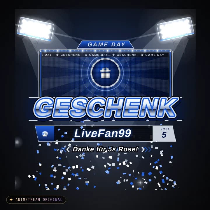 Geschenk-Danke Alert – Game Day Away · Blau-Silber