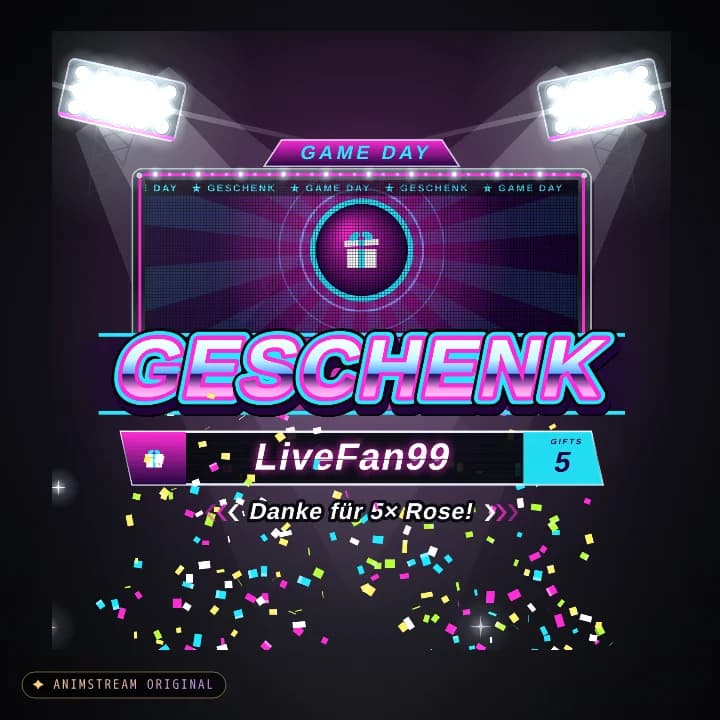 Geschenk-Danke Alert – Game Day Night Game · Neon