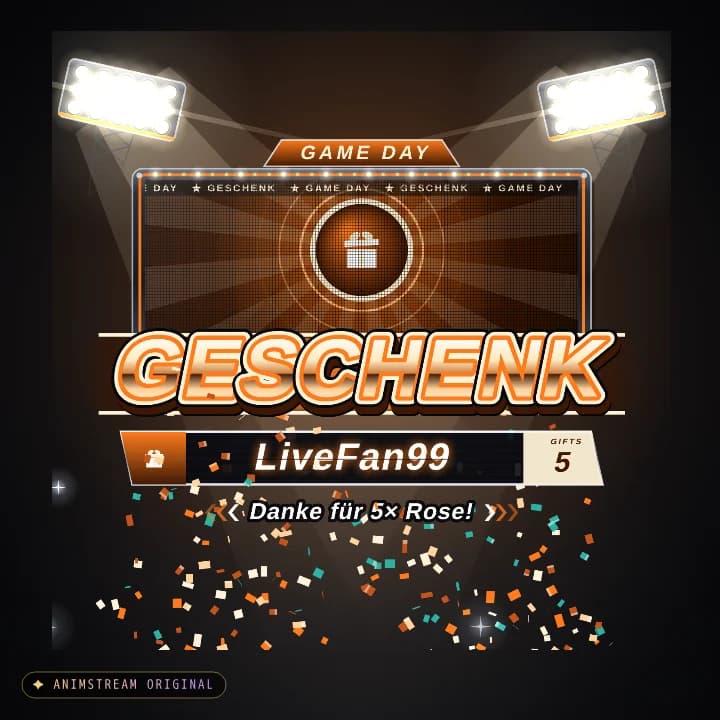 Geschenk-Danke Alert – Game Day Retro · Orange-Creme