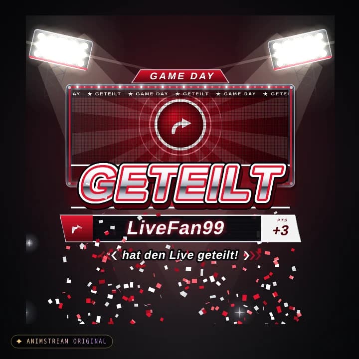 Live geteilt Alert – Game Day Home · Rot-Weiß