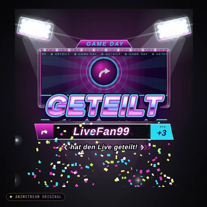 Live geteilt Alert – Game Day Night Game · Neon