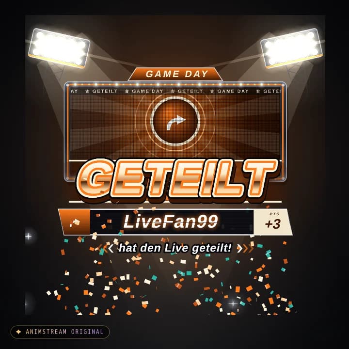 Live geteilt Alert – Game Day Retro · Orange-Creme