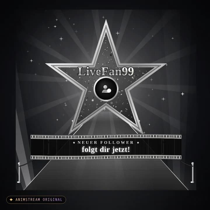 Neuer Follower Alert – Hollywood Premiere Noir · Schwarz-Weiß