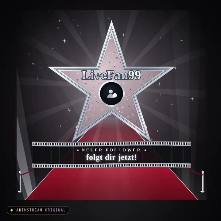 Neuer Follower Alert – Hollywood Premiere Platin