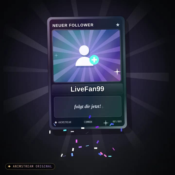 Neuer Follower Alert – Holo Card Black Holo