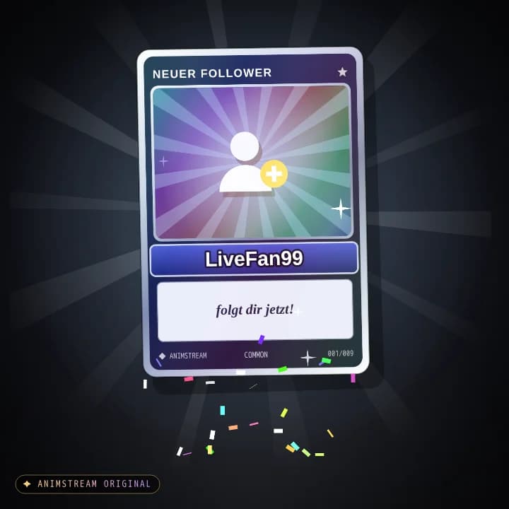 Neuer Follower Alert – Holo Card Regenbogen