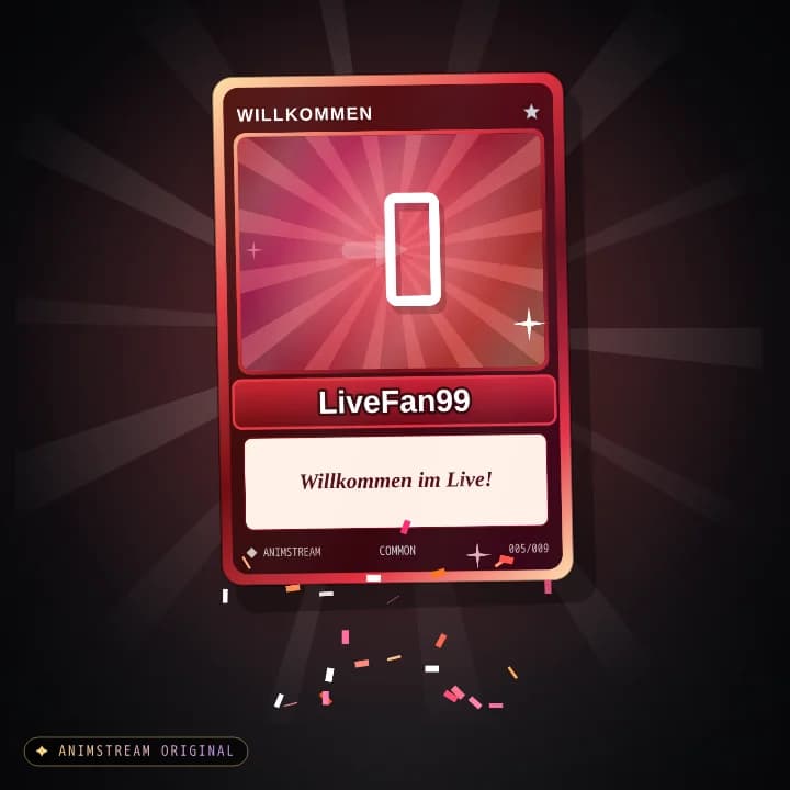 Willkommen Alert – Holo Card Karmesin