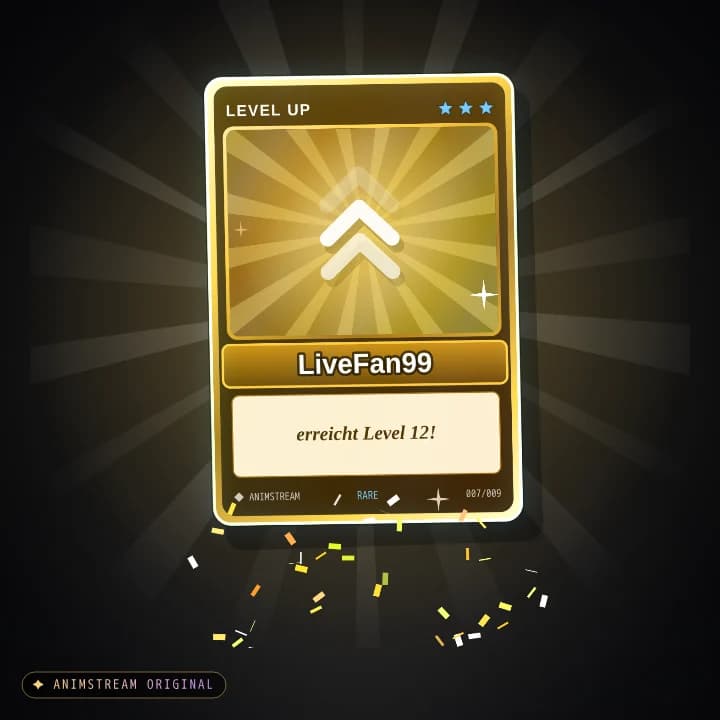 Level-Up Alert – Holo Card Goldfolie