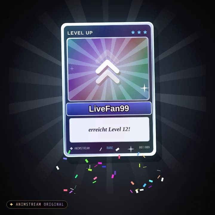 Level-Up Alert – Holo Card Regenbogen
