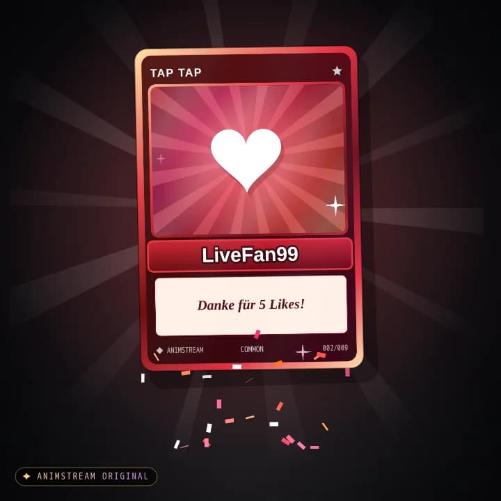 Like & Tap Tap Alert – Holo Card Karmesin