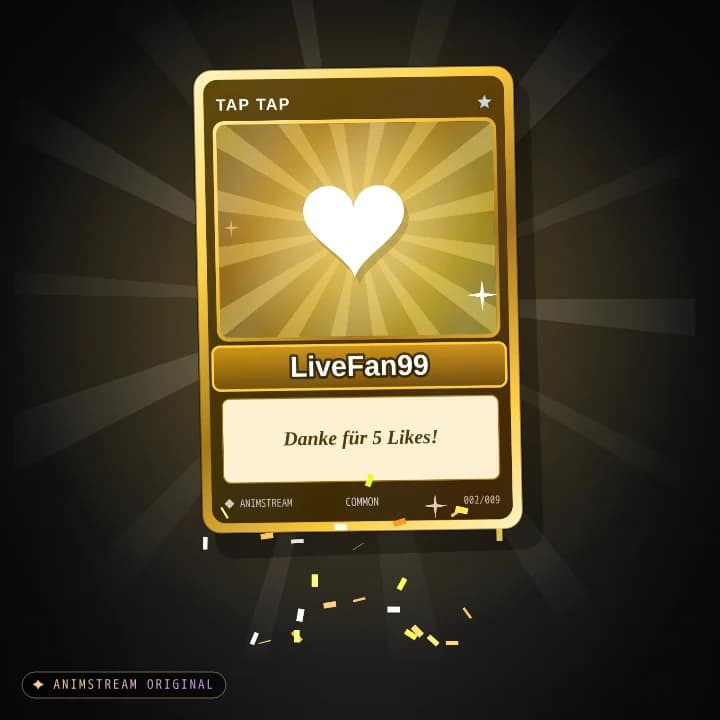Like & Tap Tap Alert – Holo Card Goldfolie