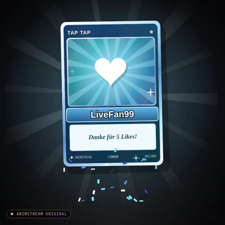 Like & Tap Tap Alert – Holo Card Eis-Silber