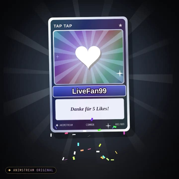 Like & Tap Tap Alert – Holo Card Regenbogen