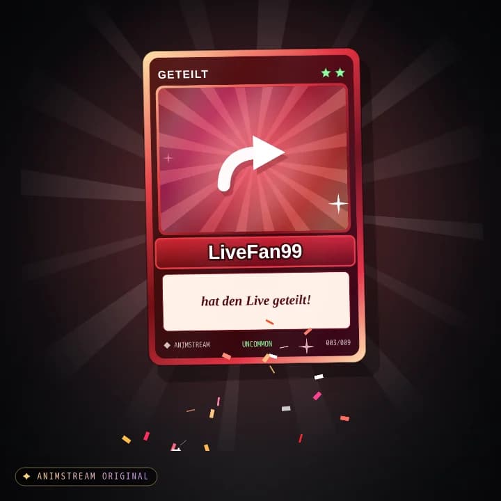 Live geteilt Alert – Holo Card Karmesin