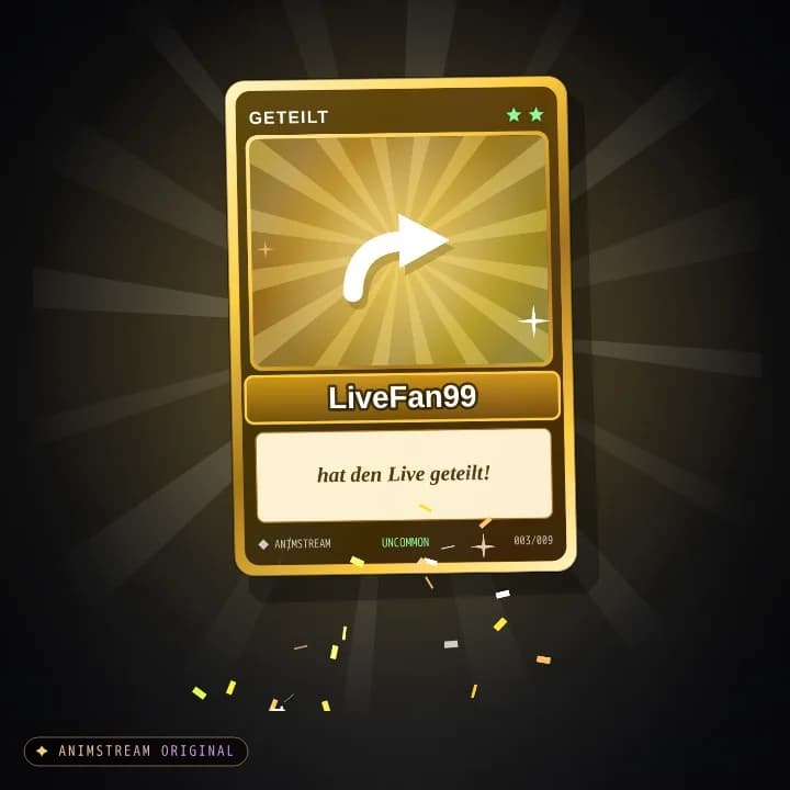 Live geteilt Alert – Holo Card Goldfolie