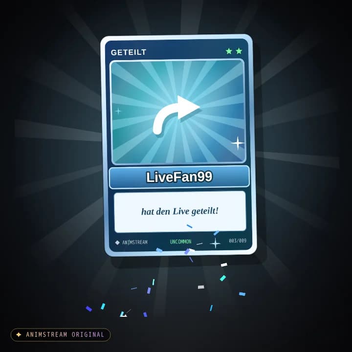 Live geteilt Alert – Holo Card Eis-Silber