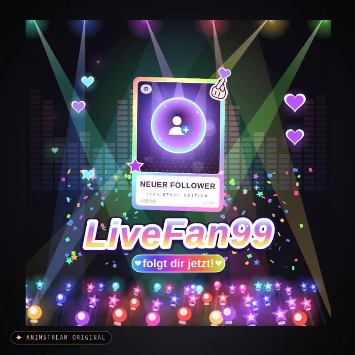 Neuer Follower Alert – Idol Stage Holo · Regenbogen