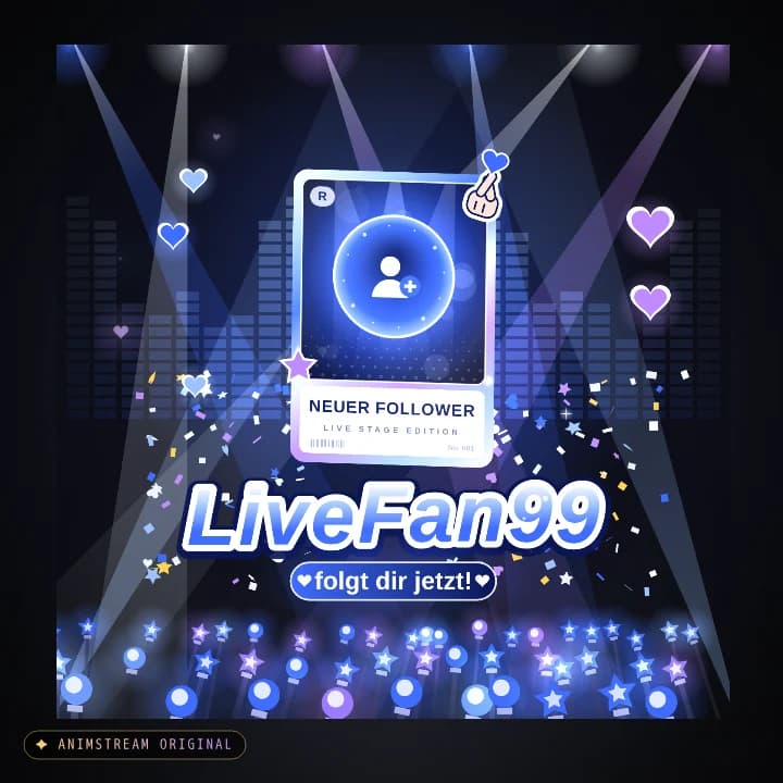 Neuer Follower Alert – Idol Stage Midnight · Blau