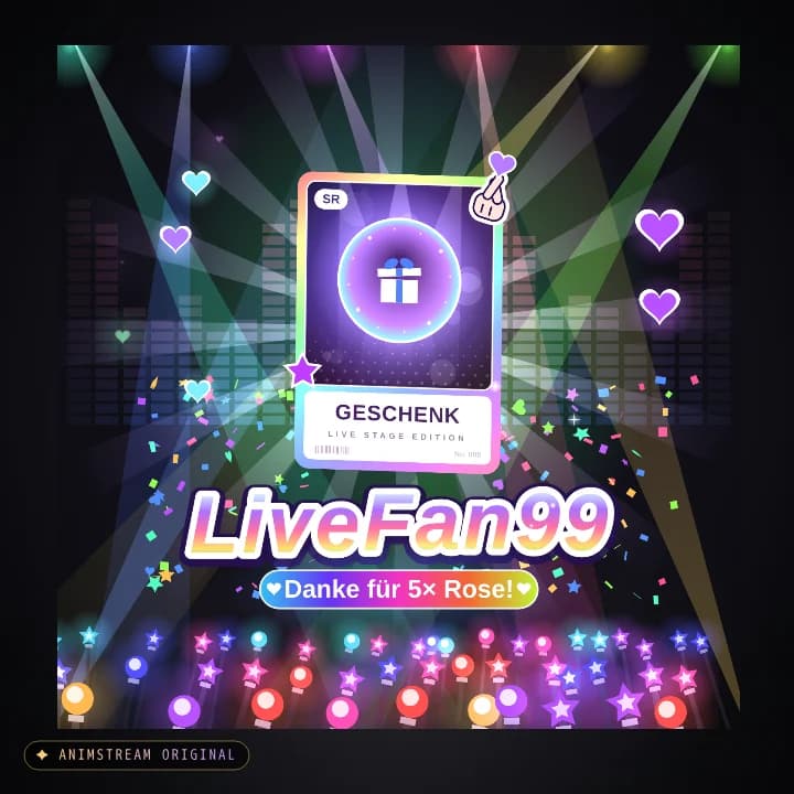 Geschenk-Danke Alert – Idol Stage Holo · Regenbogen