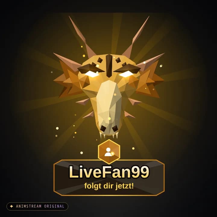 Neuer Follower Alert – Drache Gold (Low-Poly Beasts)