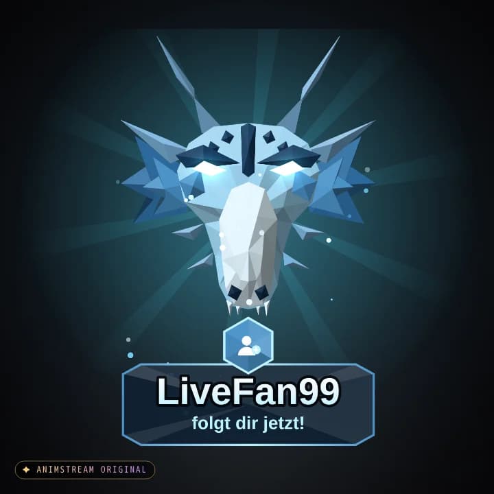 Neuer Follower Alert – Drache Eis (Low-Poly Beasts)