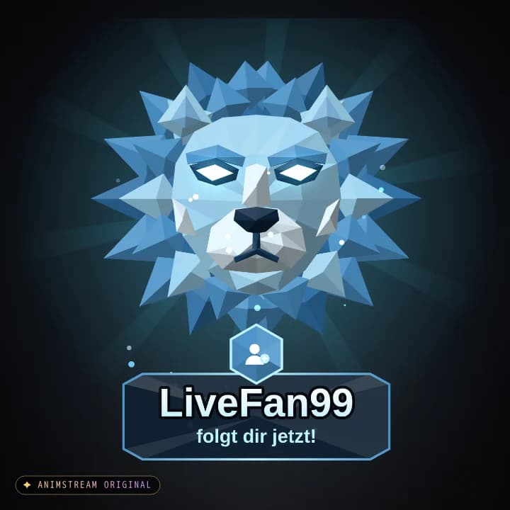 Neuer Follower Alert – Löwe Eis (Low-Poly Beasts)