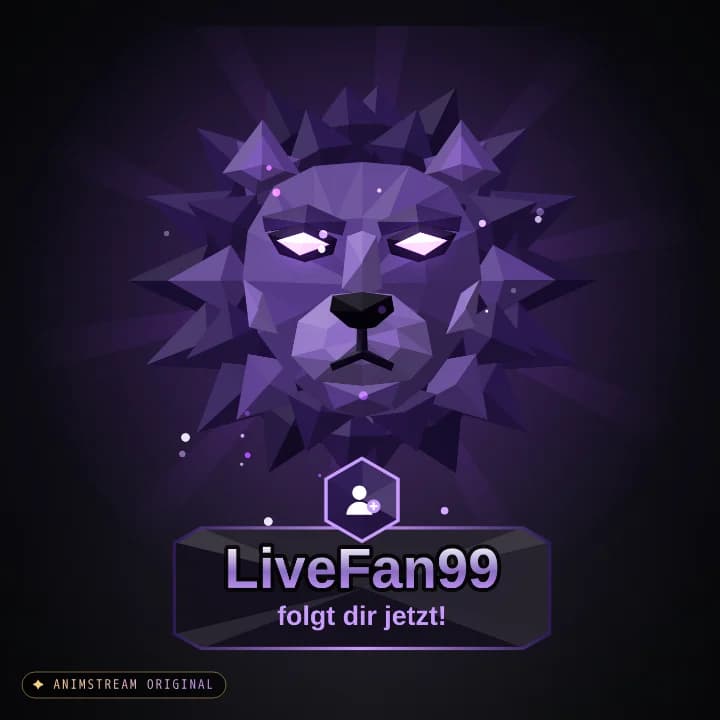 Neuer Follower Alert – Löwe Schatten (Low-Poly Beasts)