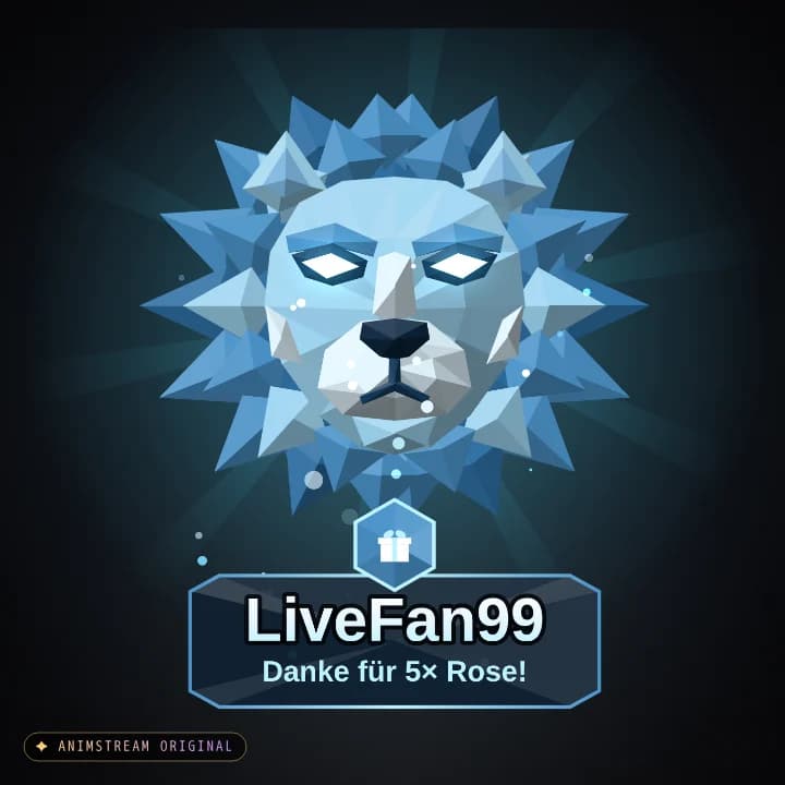 Geschenk-Danke Alert – Löwe Eis (Low-Poly Beasts)