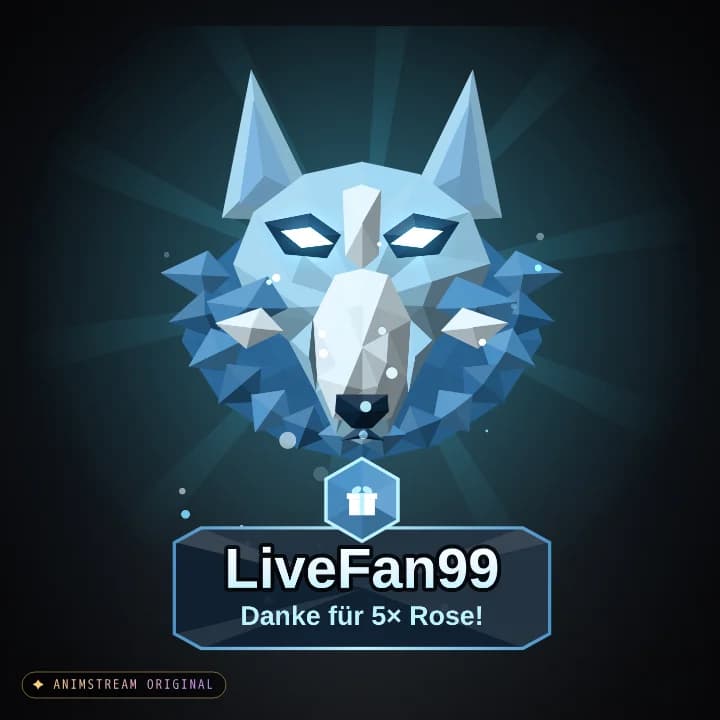 Geschenk-Danke Alert – Wolf Eis (Low-Poly Beasts)