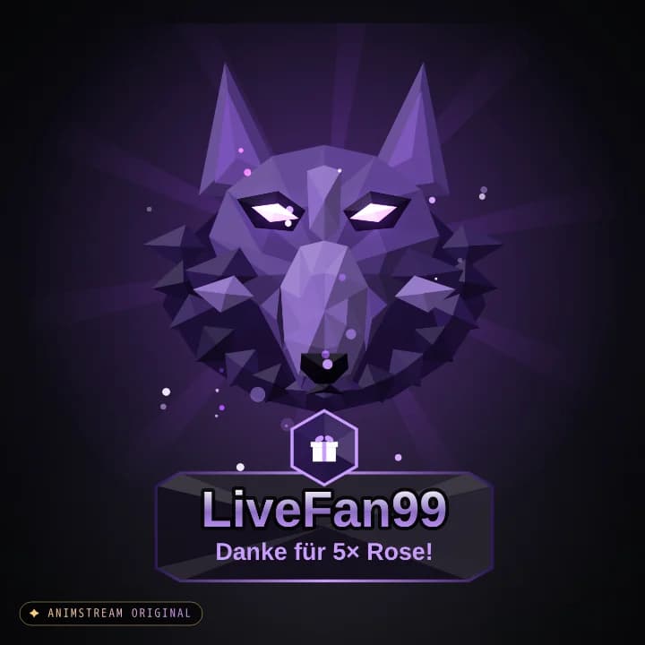 Geschenk-Danke Alert – Wolf Schatten (Low-Poly Beasts)