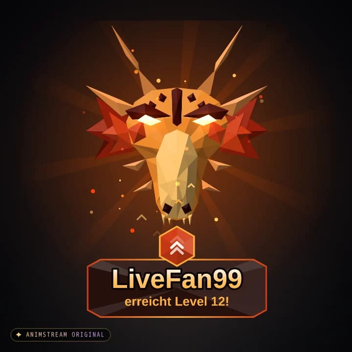Level-Up Alert – Drache Feuer (Low-Poly Beasts)