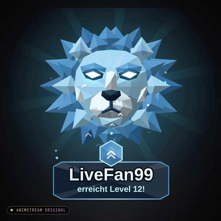 Level-Up Alert – Löwe Eis (Low-Poly Beasts)