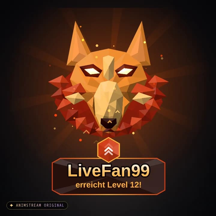Level-Up Alert – Wolf Feuer (Low-Poly Beasts)