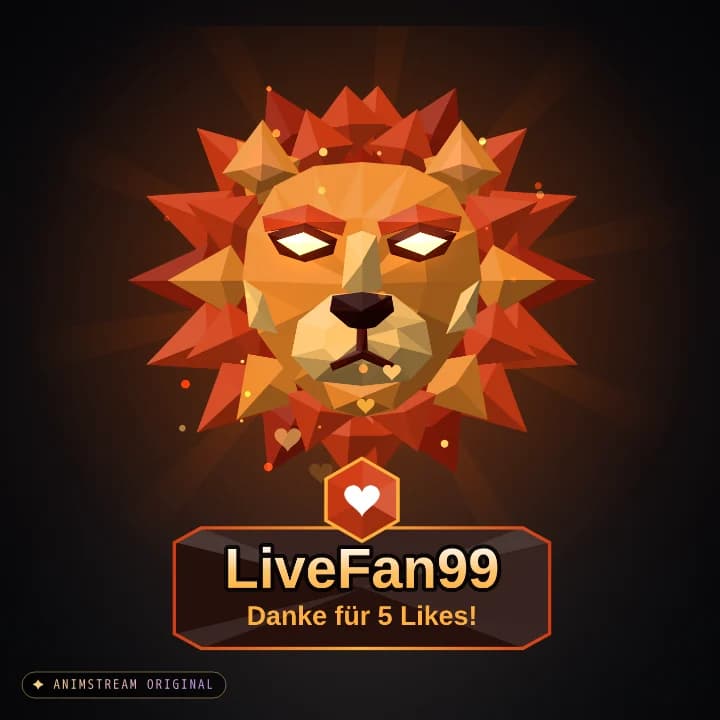 Like & Tap Tap Alert – Löwe Feuer (Low-Poly Beasts)