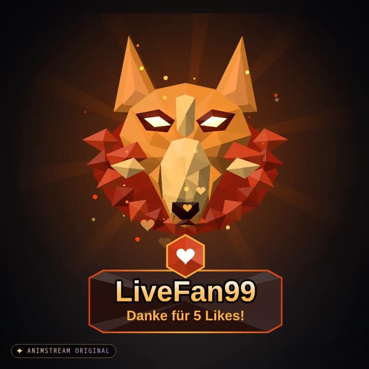 Like & Tap Tap Alert – Wolf Feuer (Low-Poly Beasts)