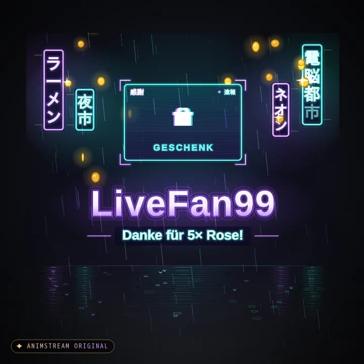 Geschenk-Danke Alert – Neo Tokyo Midnight
