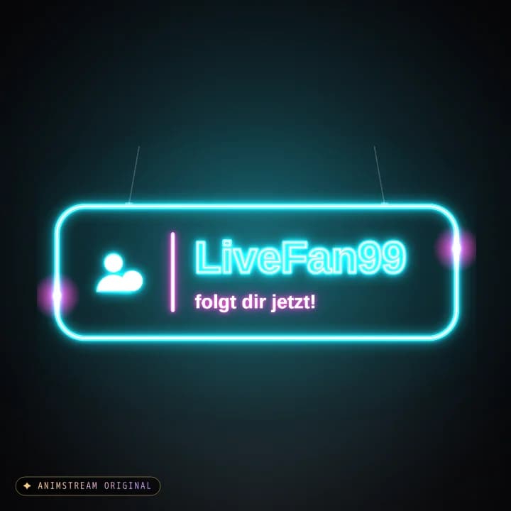 Neuer Follower Alert – Neon Sign Cyan