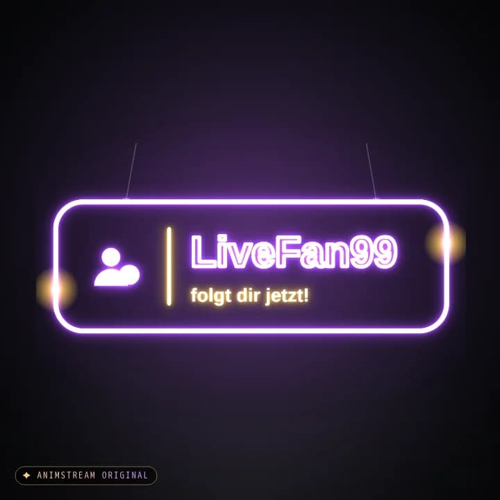 Neuer Follower Alert – Neon Sign Lila