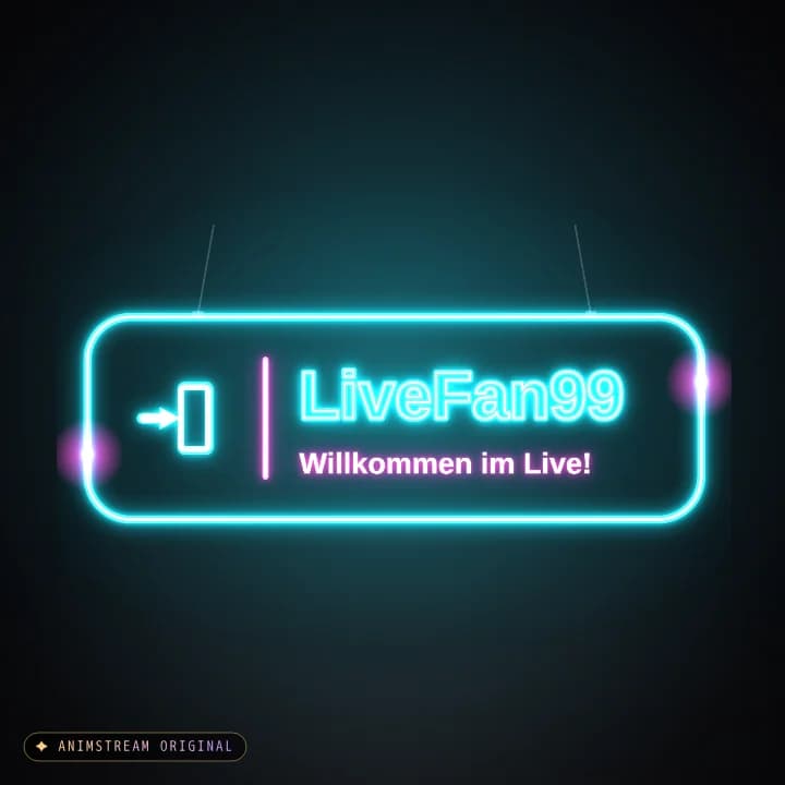 Willkommen Alert – Neon Sign Cyan