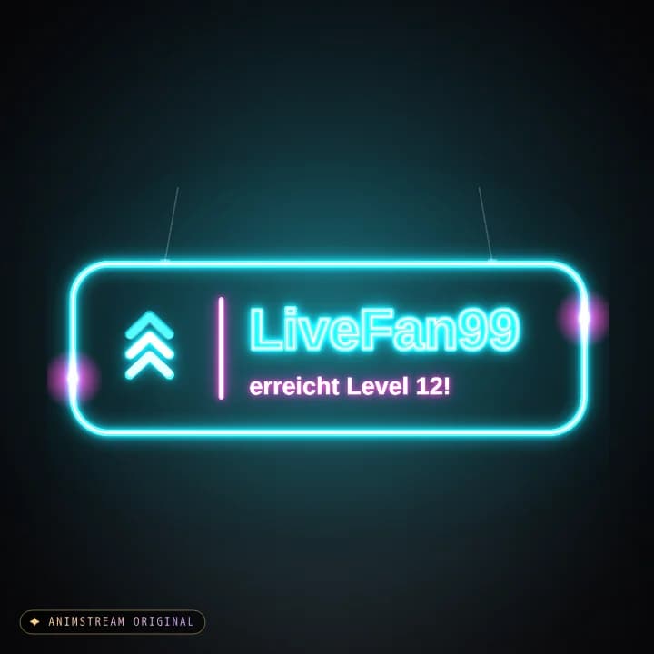 Level-Up Alert – Neon Sign Cyan