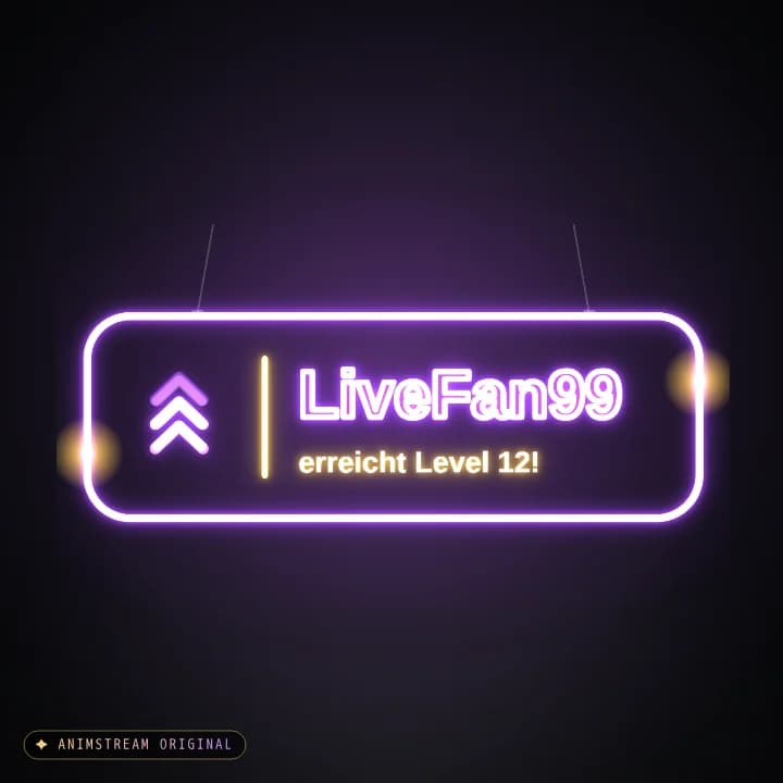 Level-Up Alert – Neon Sign Lila