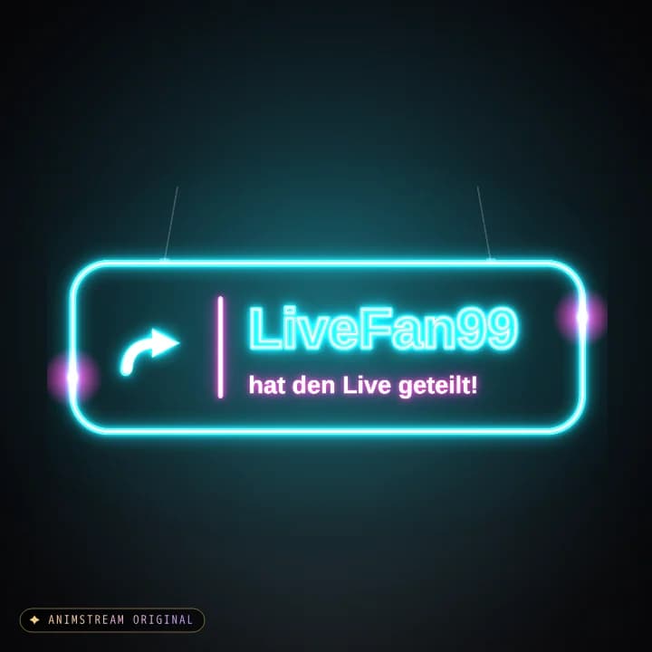 Live geteilt Alert – Neon Sign Cyan