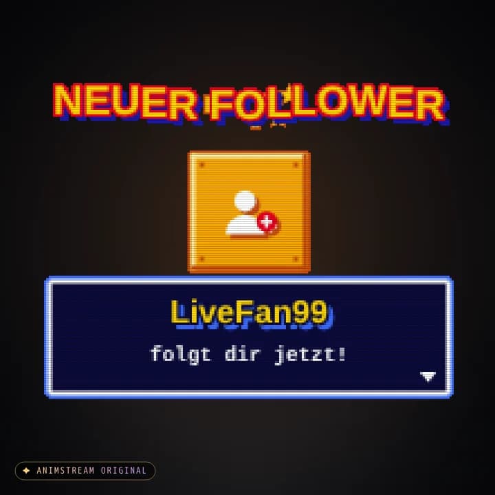 Neuer Follower Alert – Pixel Arcade Arcade