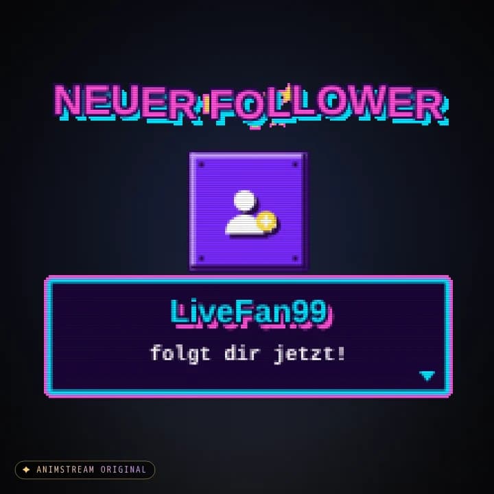 Neuer Follower Alert – Pixel Arcade Synthwave