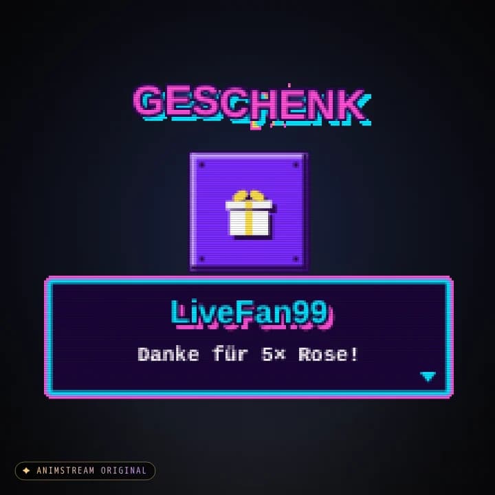 Geschenk-Danke Alert – Pixel Arcade Synthwave