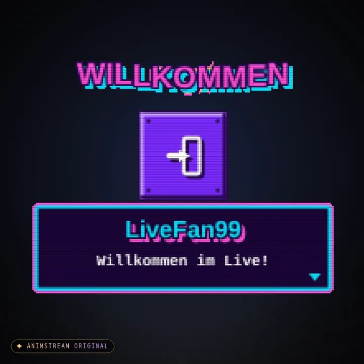 Willkommen Alert – Pixel Arcade Synthwave
