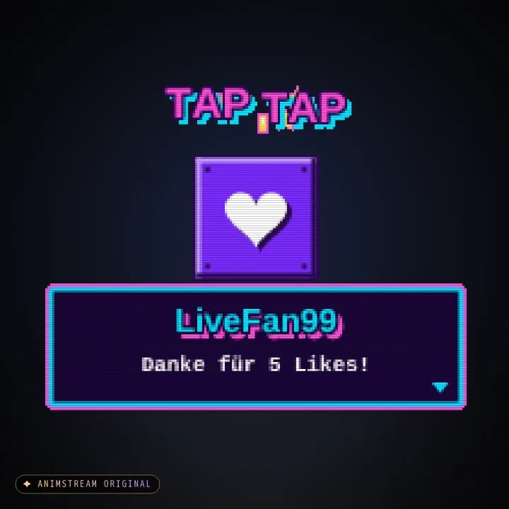 Like & Tap Tap Alert – Pixel Arcade Synthwave