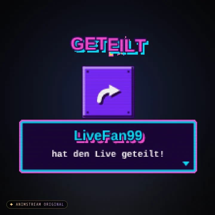 Live geteilt Alert – Pixel Arcade Synthwave