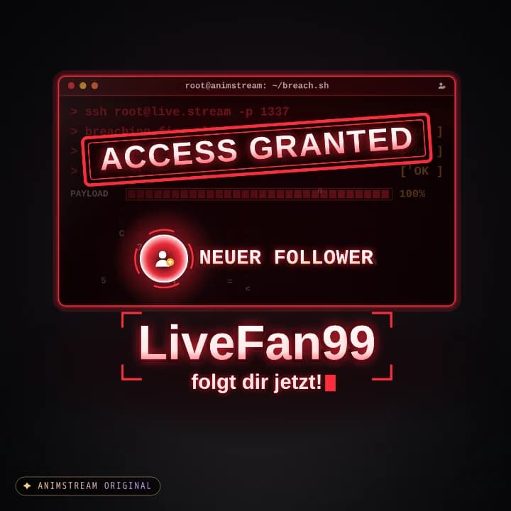 Neuer Follower Alert – System Hack Red Alert